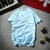 メンズTシャツプラスサイズM-5XLサマーメンTシャツコットンリネンソリッドカジュアルボタン半袖快適な男性トップス衣類
