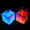 LED Ice Bucket 3.5L Colorful Cooler Bucket Double Layer Square Ice Tray Bar Nightclub Light Up Champagne Whisky Beer Bucket HKD230828