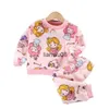 Kleidung Sets Jungen Mädchen Sets Baby Kleidung Flanell Herbst Winter 2021 Neue Nette Cartoon Bär Kind Anzug Fleece Pyjamas Warme kinder Homewear x0828