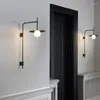 Vägglampa svarta LED -lampor korridor åt sidan belysning nordiska rörliga armlampor för sovrum matsal