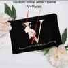 Waist Bags Personalized Custom Initial Name Makeup Bag Make Up Cosmetic Case Bridal Shower Gift Canvas Toiletry Organizer Bridesmaid 230826