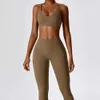 Lu Lu Yoga -kläder Set Women High midje Leggings Top Two Piece Set Seamless Workout Tracksuit Fitness Workout Outfits Gym Wear Athletic