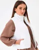 Trenchs de femmes 2023 automne coton rembourré noir col roulé fermetures à glissière sans manches garder au chaud femme hiver tendance décontracté dames vêtements