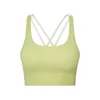 Yoga Outfit Color Block Strappy Sports Bras Mulheres Crisscross Voltar Suporte Médio Acolchoado Ginásio Fitness Bra Ribbed Push Up Crop Tank Top