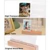 Frames Music Instant Camera Po Frame Wood Base Acrylic Pograph Table LED Light Transparent For Fujifilm Instax Mini