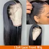 24 cali prosta koronkowa peruka przednia ludzkie włosy 180% gęstość koronkowa peruka przednia ludzka włosy włosy Brazylijskie częściowe peruka dla czarnych kobiet