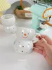 Tazas Setas 9527 Feliz Navidad Estilo coreano Lindo pequeño muñeco de nieve Taza de cerámica En relieve Pintado a mano Regalo de cumpleaños