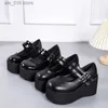 Chaussures habillées Flambant neuf femme Lolita mignon Mary Janes pompes plate-forme compensées talons hauts femmes pompes doux gothique Punk chaussures femme T230828