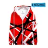 Rock Singer Eddie Van Halen 3D Imprimer Zip Up Femmes / Hommes Sweat à capuche Streetwear Hip Hop Zipper Veste à capuche Homme Survêtement x0828