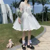 Casual Dresses Ball Gown Dresses Women Bow Puff Sleeve Princess Students Sweet Lolita Style Aesthetic Temperament Knee-length Summer Classic