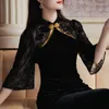 Ubranie etniczne Simeizi Hanfu Ulepszona sukienka Cheongsam dla kobiet 2023 Autumn and Winter Black Young Style Starożytny podwójny wybór