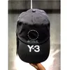 Ball Caps Y3 Baseball Cap Series Persoonlijke handtekening Black Knight Pet Casual en veelzijdige zonneklep voor heren en dames 230826