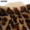 Męskie Parkas Faux fur Parkas Men Hip Hop Leopard Print Płaszcz Zimowe polaru warstwy HARAJUKU Kurtki baseballowe Kpop Streetwear Y2K Ubrania 230828