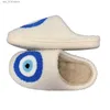 Modèle de haute qualité de haute qualité chaussures asifn ganthoux mode bleu broderie chaude maison des yeux du diable pantoufles pour hommes et femmes T230824 224 S