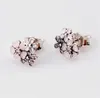 Edell 2017 NY 925 Sterling Silver Earring Mix Emalj Poetic Blooms With Crystal Stud Compatible Women Jewelry Gift 6021