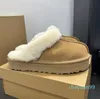 Slippers Fur Slides Classic Mini Platform Snow Boot Wool Comfort Winter Designer