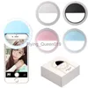 Universel LED Selfie Ring Light USB rechargeable Clip-on Portable Photo Ring Lampe Lumière de remplissage pour Smartphone 4 couleurs en option HKD230828