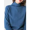 Pulls pour femmes coréen simple style col roulé solide lâche doux basique pull tricoté automne hiver femmes décontracté pulls à manches longues haut