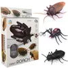 Electric/RC Animals Infrared RC Remote Control Animal insect Toy Smart Cockroach Spider Ant Insect Scary Trick Halloween Toy Christmas kids Gift x0828