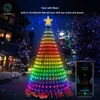 APP CONTROLLO Smart Christmas Strings Lights 400pcs RGBIC Dream Color Changing With Music Sync Twinkle Fairy String Lights per 2,1 m 1,8 m di Natale 1,5 m