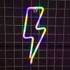 Led Neon Sign Lightning Wall Light USB LED 야간 가벼운 방 장식 아이를위한 아기 방 웨딩 파티 침실 장식 HKD230825