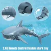 Electric/RC Animals 24G T11 Mini RC Shark Boat Rechargeable Radio Control Waterproof Simulation Swimming Animal Fish Robot Gifts Toys for children x0828