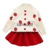 Clothing Sets Autumn Winter Kids Girl Clothes Fruit Cardigan Sweater With Skirt Twopiece Knitted Children Clothing Suit Girls Sweater Set x0828