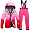 Skiing Suit Suit South Single and Double Board Ski Thickened Cotton Padded Windproof Waterproof Warm Snowboarding Set 230828