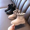 Turnschuhe Kinder Wolle Mund Leder Warme Kurze Stiefel Mädchen Winter Weiche Sohle Rutschfeste Casual Socken 230828