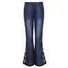 Jeans da donna Y2k Retro High Street Fashion Donna Campana Fondo Ricamato Floreale Bootcut Denim Pantaloni Harajuku Pantalones De Mujer