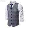 Mouwloos herenpakvest Europese maat Vest Hoge kwaliteit geruit vest voor heren S-XXXL 6 maten HKD230828