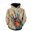 Men's Hoodies Vintage Men Spring Autumn Music Artist 3D Guitar Graphic Style Pullovers Personality Women Casual Drum Kit Coat Tops