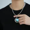 Colares de pingente colar hombre em jóias colar para homens vintage céu redondo pendente colar punk corrente de aço inoxidável collier acessórios