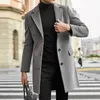 Men's Trench Coats British Temperament Business Clothing Style Long Sleeved Woolen Coat Fabric Fashion Formal Wear