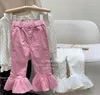 Hosen 2023 Koreanischen Stil Mädchen Flare Hosen Frühling Baumwolle Gute Qualität Mode 1-6t E137