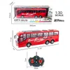 Animaux électriques/RC, télécommande sans fil, éclairage de Bus, Simulation, modèle de voiture télécommandée, jouet pour garçon x0828