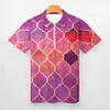 Polos Polos Pink Polo koszule Mozaik Morroco Casual Shirt Codziennie Y2K Men krótkie rękawy T-shirts