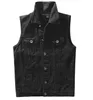 Big Spring Summer Patch Noir Blanc Moto Club Hommes Denim Gilet Punk Jeune Homme Moto Biker Veste Sans Manches S-2XL HKD230828