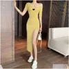 Basic Casual Dresses Womens Sleeveless Shirts Tops Flat Skirts Woman Slim Outwears Summer Dress S-L Drop Delivery Apparel Clothing Dhohb