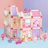 Bloco de construção de castelo Figura sólida. Kit de modelo Blocos de construção de tijolo Kit de construção de modelo plug-in Castelo Figura de madeira Brinquedo interativo pai-filho para jogo Brinquedo infantil de madeira