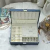 Wejebox-joyero de cuero exquisito azul marino para mujer, organizador de viaje, collar, pendiente, anillo, almacenamiento, regalos, novedad de 2023, 230814