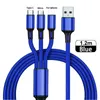 66w 3 In 1 Micro USB Type C Charger Cables Multi Usb Port Multiple Charging Cord Usbc Mobile Phone Wire For Samsung S10 S20 S22 Huawei Xiaomi Oppo Vivo