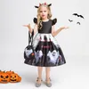 Jurken voor meisjes Heksenkostuum Halloween Cosplay Jurk Cartoon Pompoen Spookpatroon Maskerade Carnaval Feest Meisjeskleding 230828