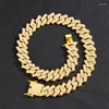 Pendant Necklaces 20MM HipHop 3 Row Iced Out Chain Cuban Link Necklace For Men Gold Silver Color Rhinestone Pave Men's Birthday Jewelry Gift