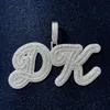 Ontwerp aangepaste naam brief hanger ketting voor Iced Out Cubaanse ketting initiële ketting gepersonaliseerde hiphop sieraden