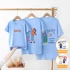 Passende Familien-Outfits, Vater, Mutter, Tochter, Sohn, Kinderkleidung, Baby-Outfits, modisches Cartoon-T-Shirt, Sommer, Mama, Papa und ich, Familienlook, passende Outfits 230828