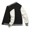 Jaquetas masculinas de algodão jaqueta de beisebol primavera oversize solto retalhos casaco meninos casual blusão 2023 outono