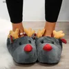 Modelleren Leuke cartoon Home Warm herten Nieuw comfortabel pluche katoen 2024 Indoor dames schoenen Slippers T230828 821