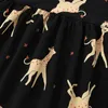 Robes de fille sautant mètres princesse filles avec broderie florale mode enfants robe coton automne hiver chat bébé vêtements 230828