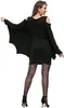 Vestido feminino designer de ombro frio Halloween Bat Wings Costume Dress